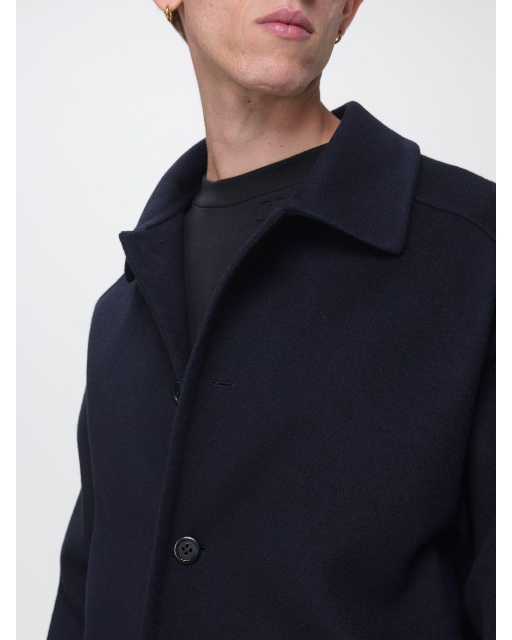Marni Blue Virgin Wool And Cashmere Shirt Jacket With Dropped Shoulders for men