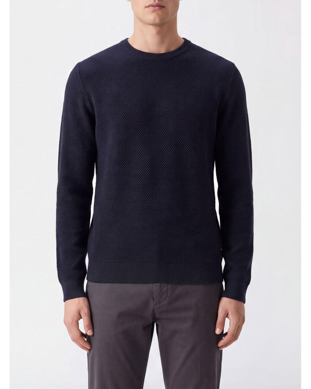 Slowear Blue Crew Neck Jumper for men