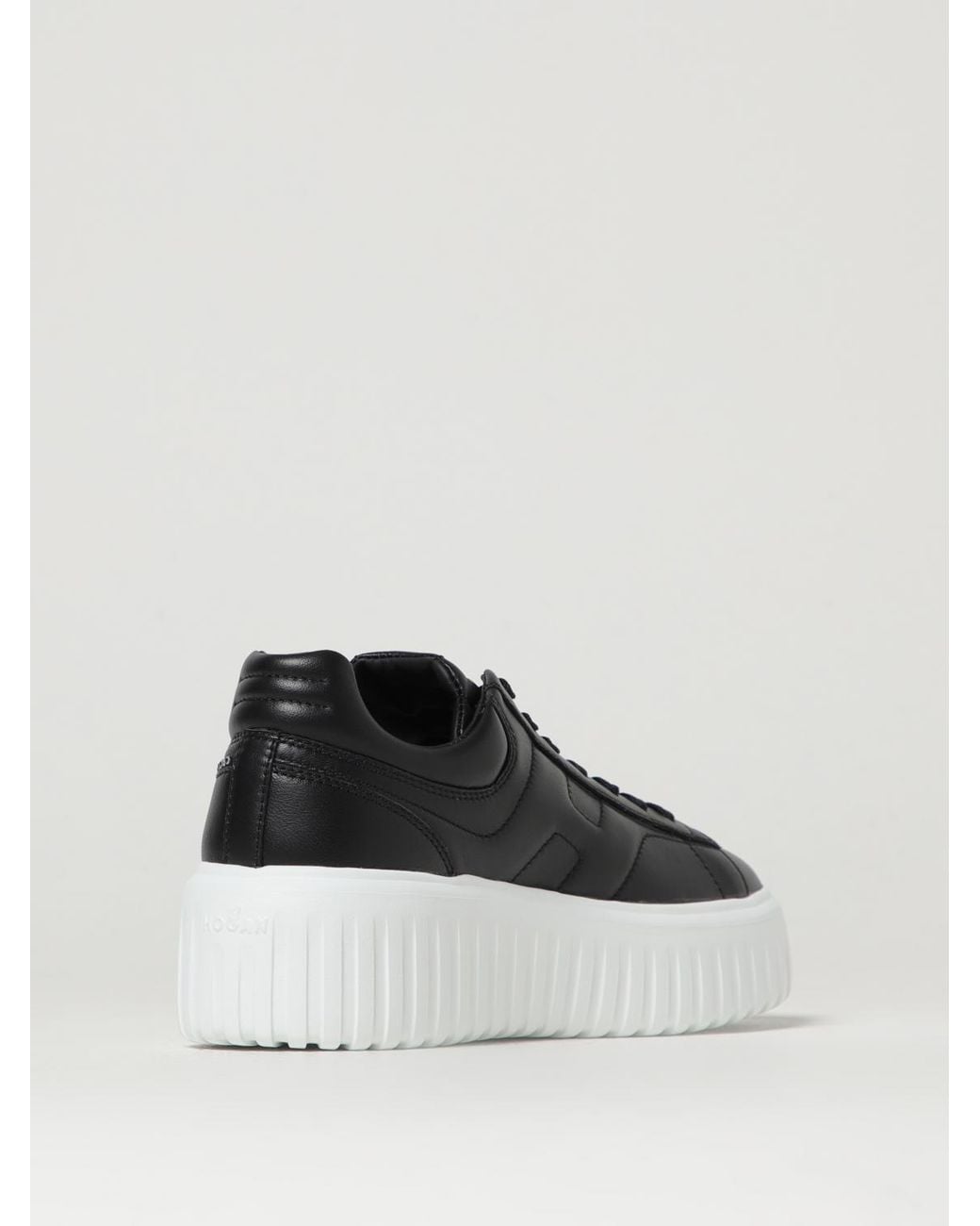 Hogan Black H-Stripes Leather Sneakers
