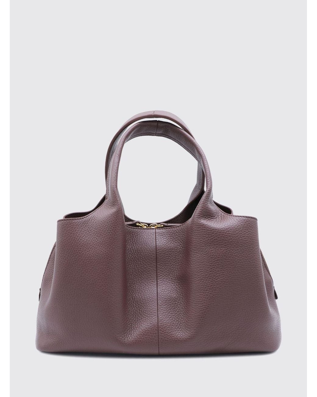Coccinelle Purple Nell Pebbled Leather Handbag With Removable Shoulder Strap