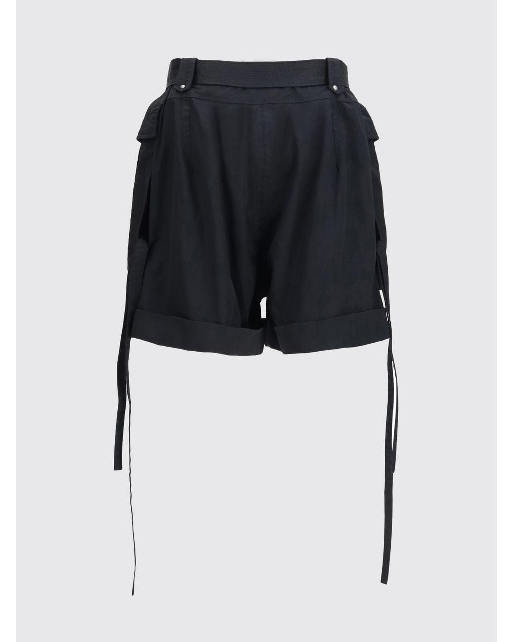 McQueen Black Cotton Cargo Shorts