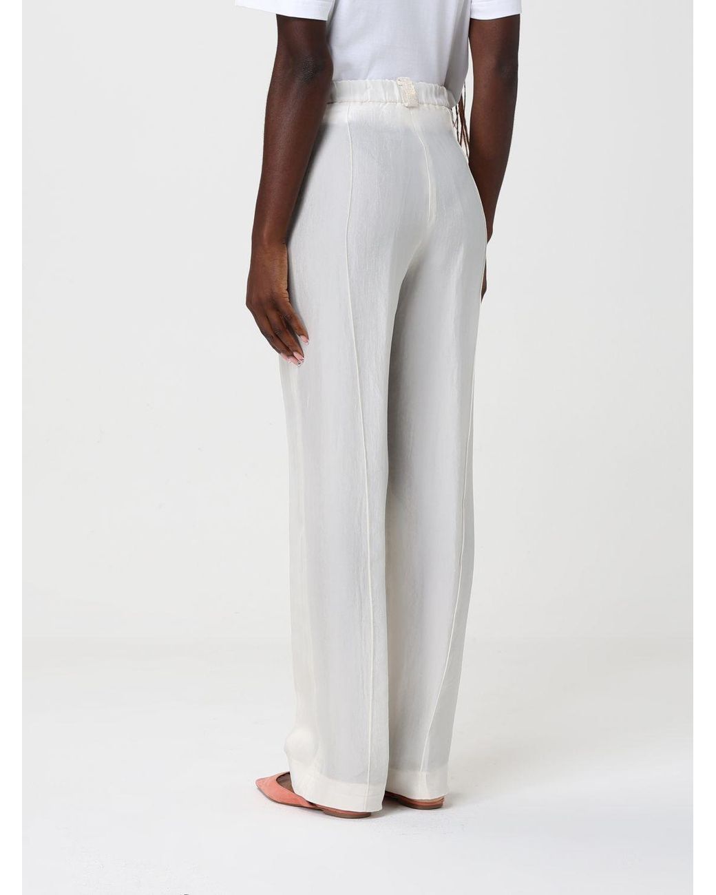 Fabiana Filippi White Wide Leg Trousers