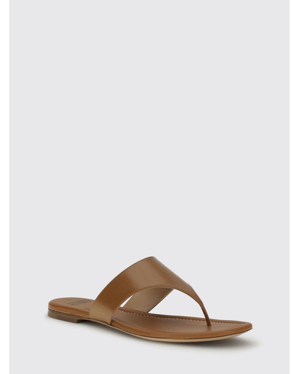 Francesco Russo Brown Leather Flip Flops