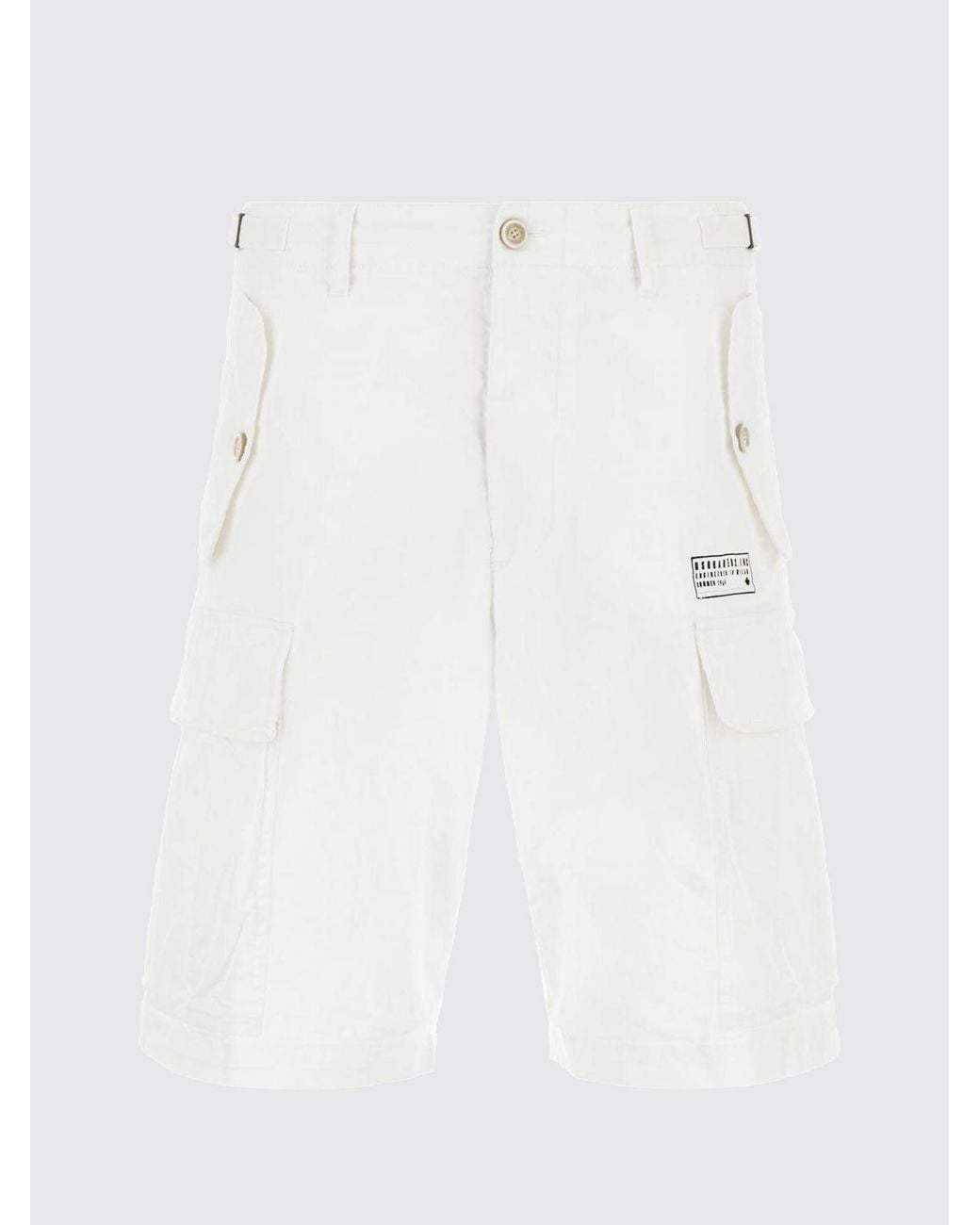 DSquared² White Cotton Cargo Shorts for men