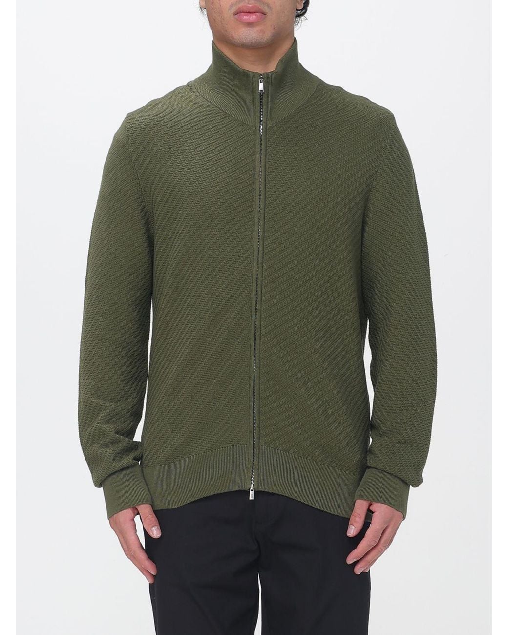Boss Green Pure Wool Full-Zip Turtleneck Cardigan With Dropped Shoulders for men