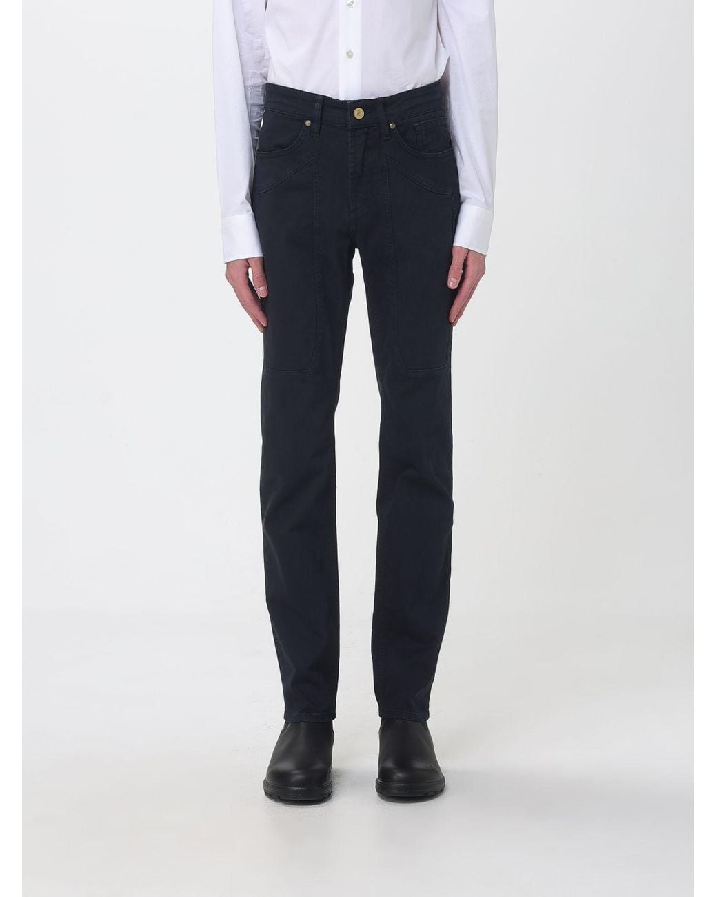 Jeckerson Blue Five-Pocket Slim Fit Trousers for men