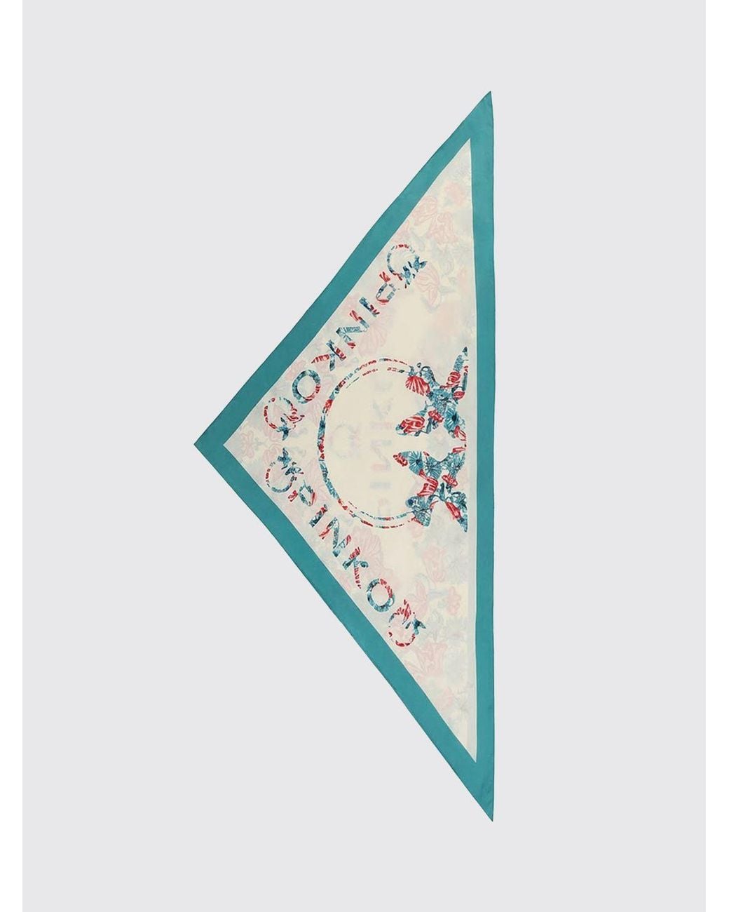 Pinko Blue Swing Floral Print Twill Scarf