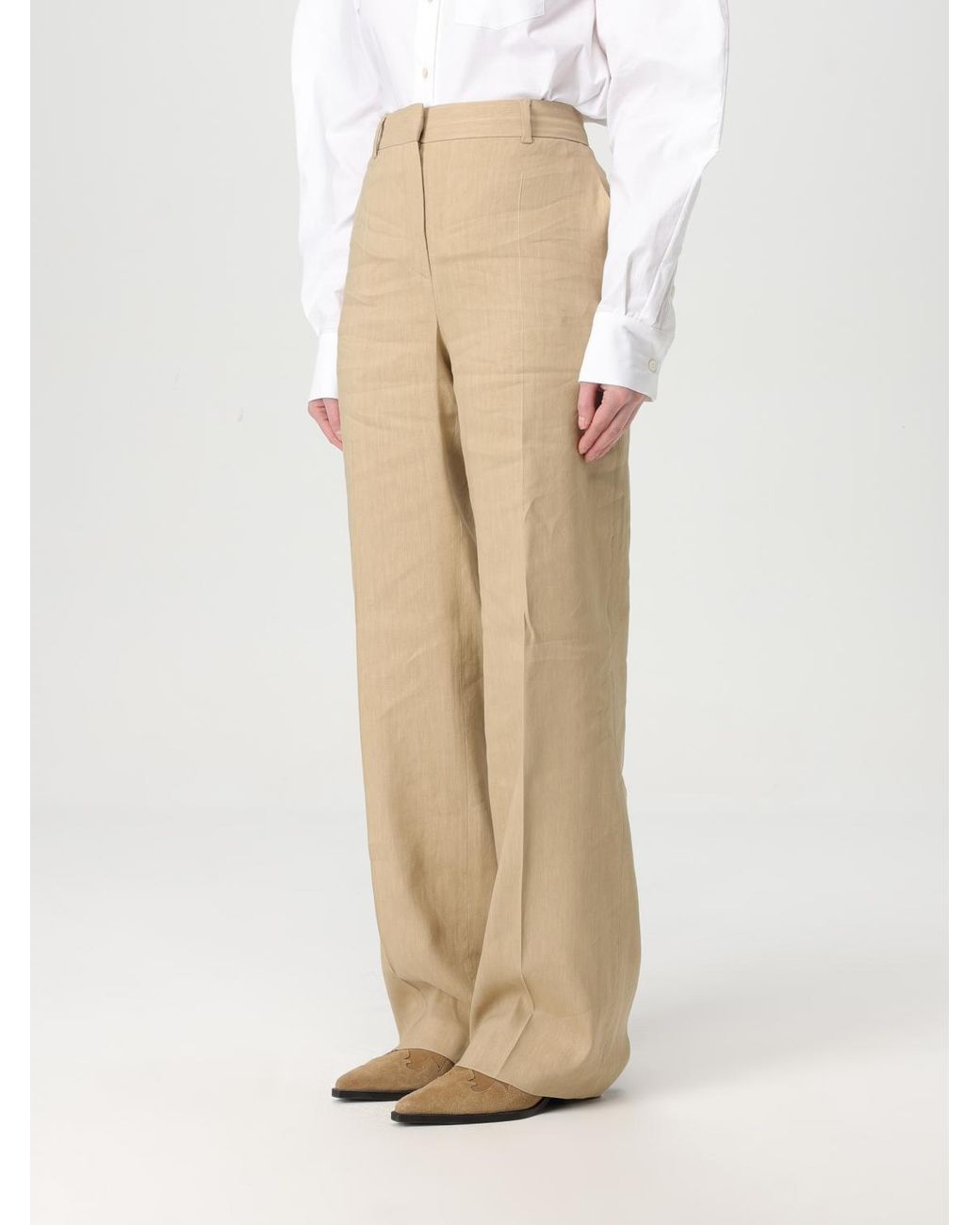 Alberta Ferretti Natural Trousers