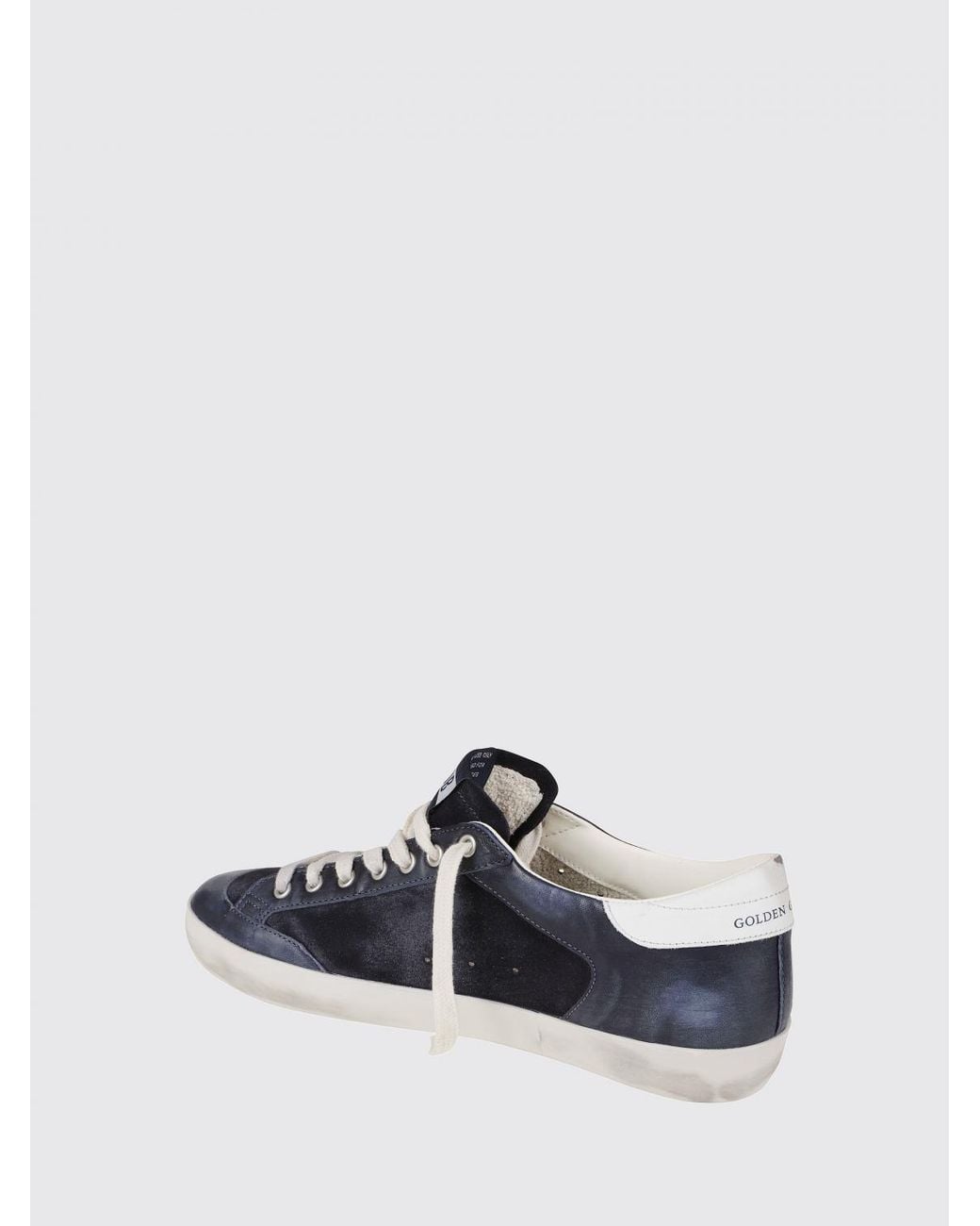 Golden Goose Deluxe Brand White Super-Star Leather Sneakers With Distressed Effect And Contrast Star for men