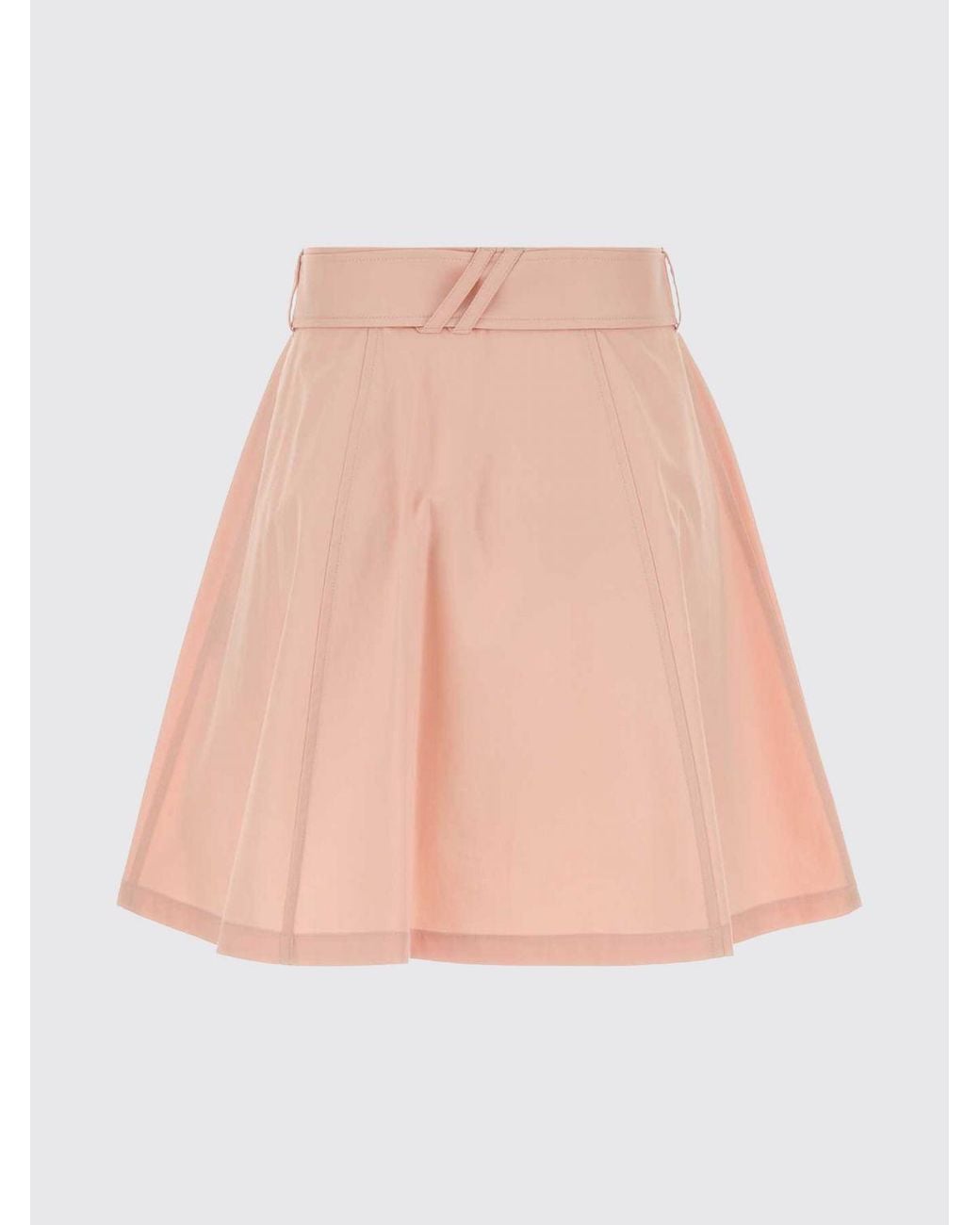 Burberry Pink High-Waisted A-Line Cotton Mini Skirt With Adjustable Belt