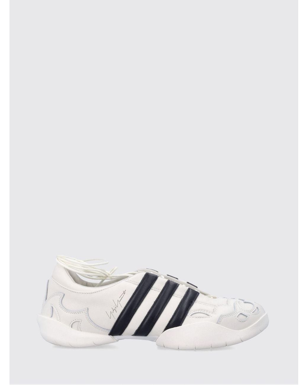 Y-3 White Regu Mary Jane Leather Sneakers for men