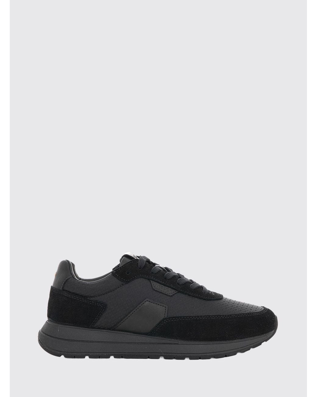 Boss Black Nylon And Suede Sneakers for men