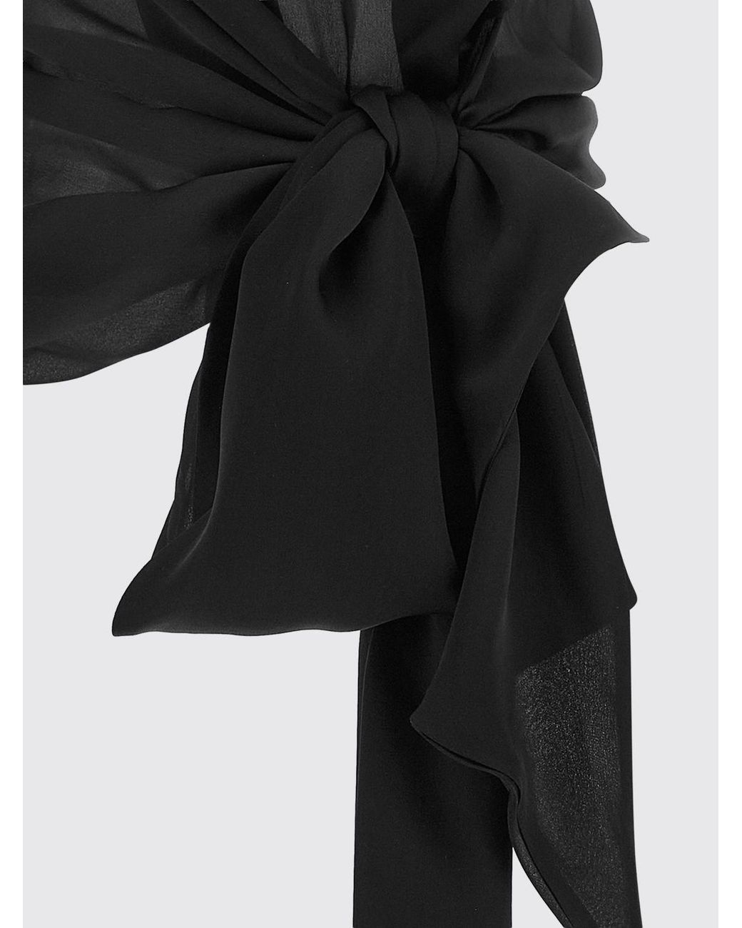 Balmain Black Pure Silk Halterneck Open-Shoulder Top