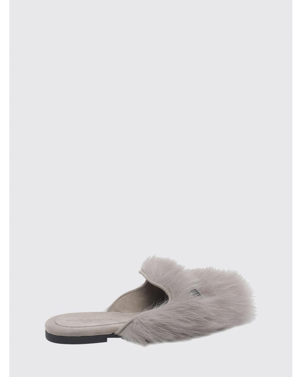 Dolce & Gabbana White Dolce &Amp Gabbana Shearling Slippers