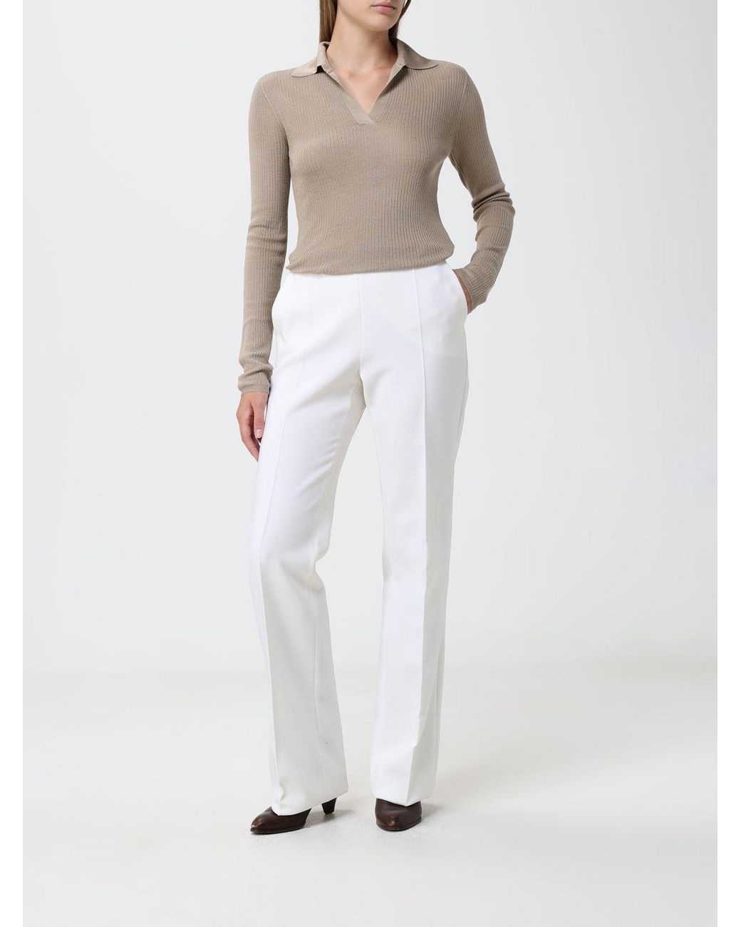 Max Mara White High-Waisted Skinny Trousers