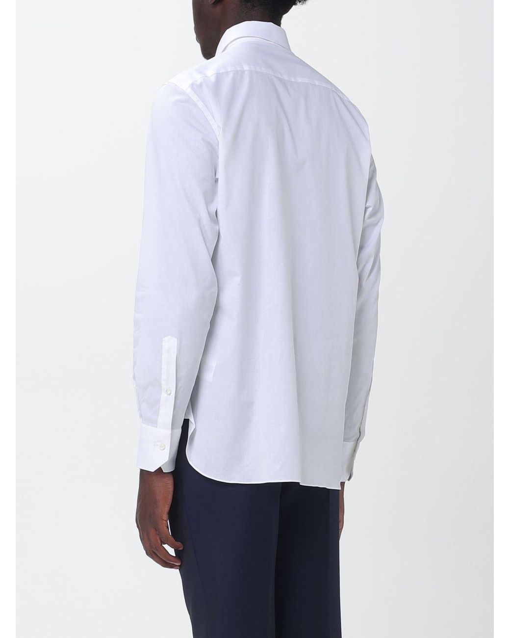 Zegna White Stretch Poplin Classic Shirt for men