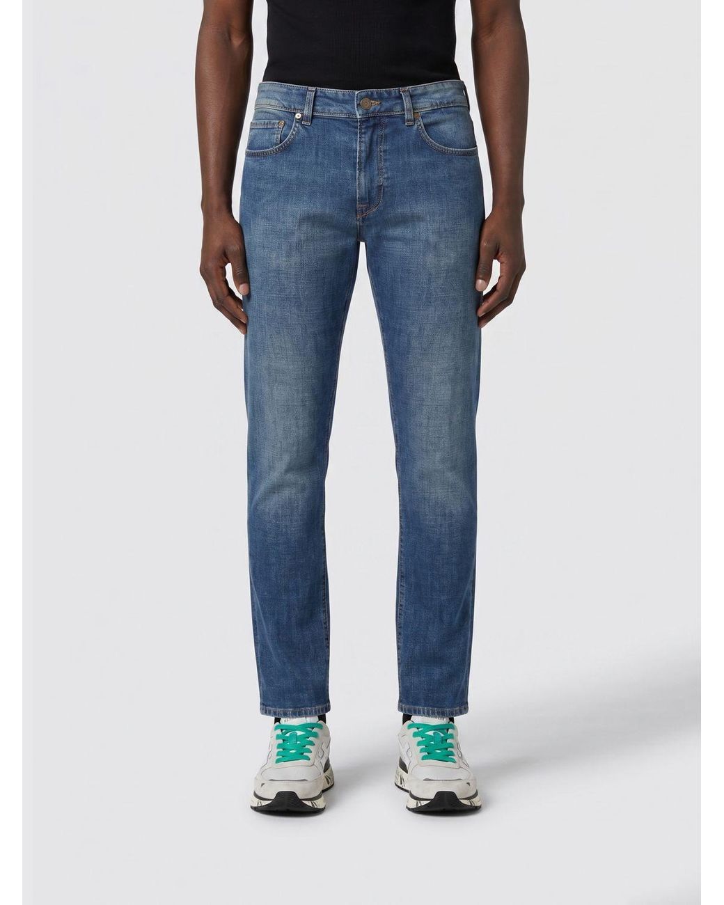 Incotex Blue Slim Fit Cotton Denim Jeans for men