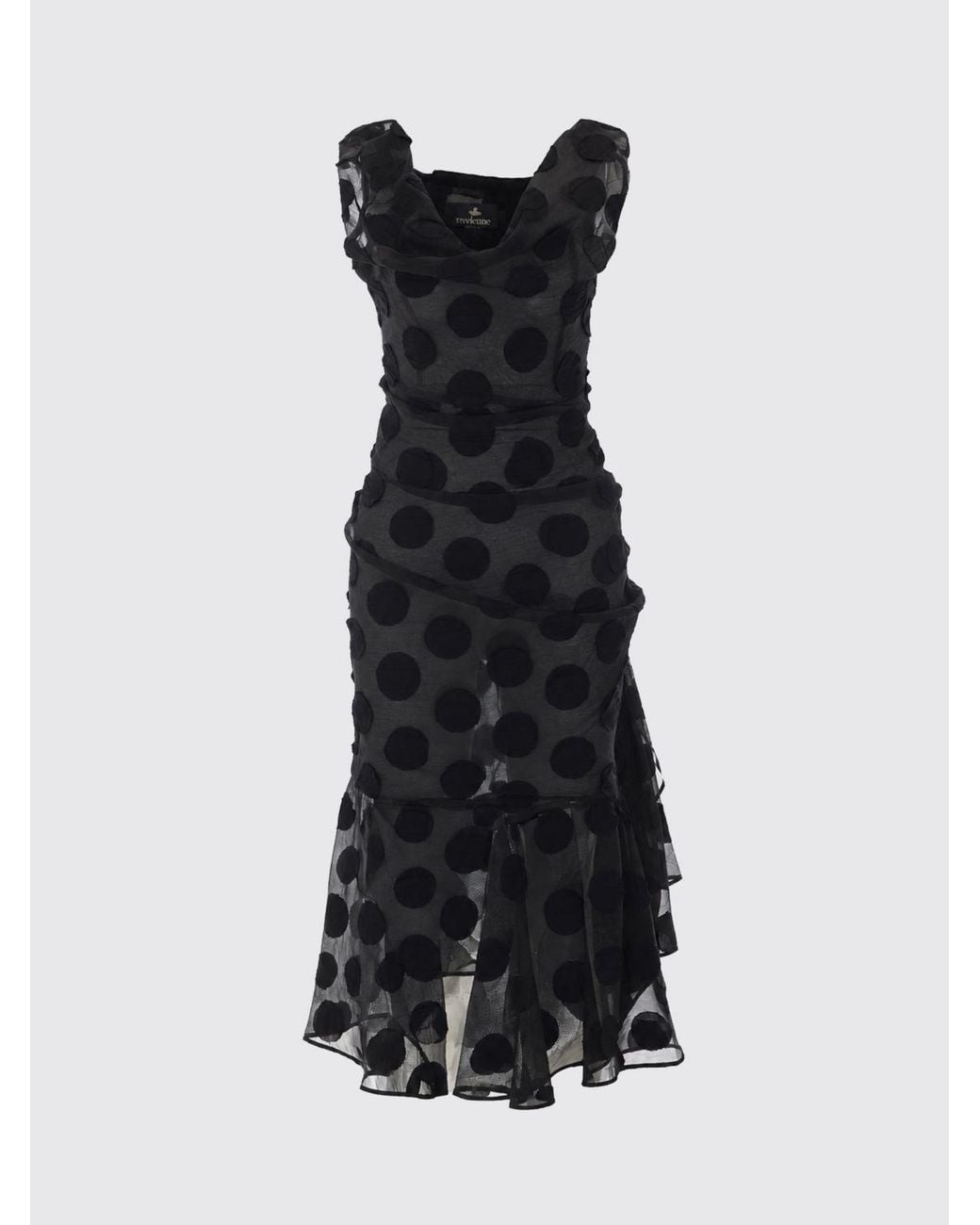 Vivienne Westwood Black Ginnie Off-The-Shoulder Draped Crêpe Midi Dress