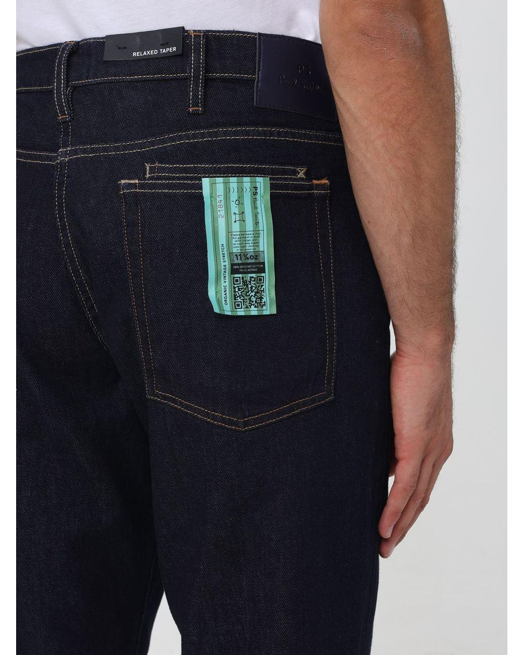Paul Smith Blue Slim Fit Stretch Organic Cotton Jeans for men