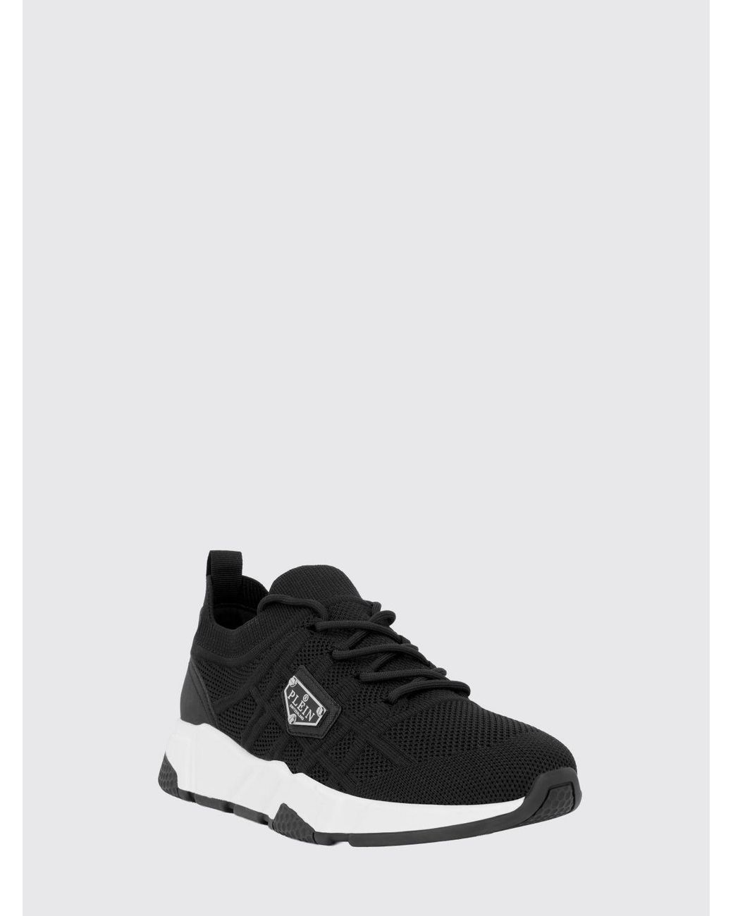 Philipp Plein Black Low-Top Technical Mesh Sneakers With Elasticized Ankle for men