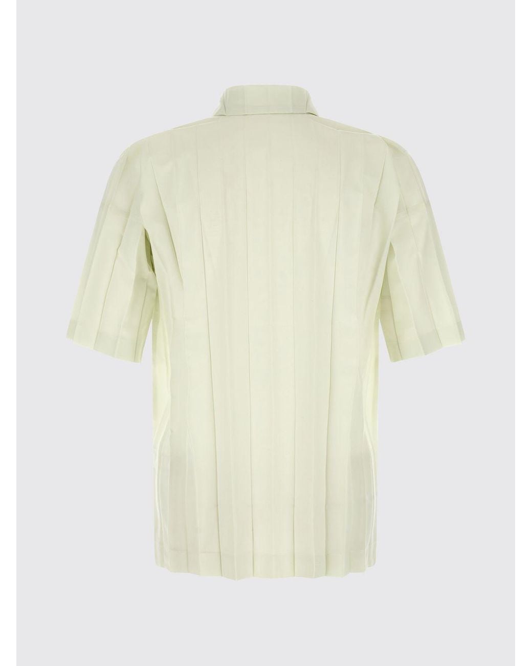 Homme Plissé Issey Miyake Green Homme Plissé Issey Miyake Pleated Crêpe Short-Sleeve Bowling Shirt for men