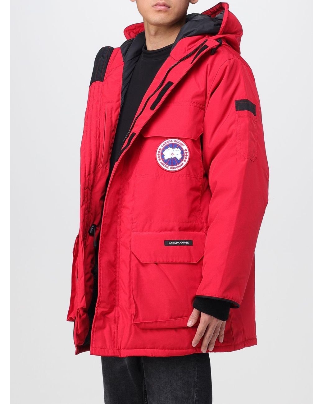 Mens red canada goose jacket sales