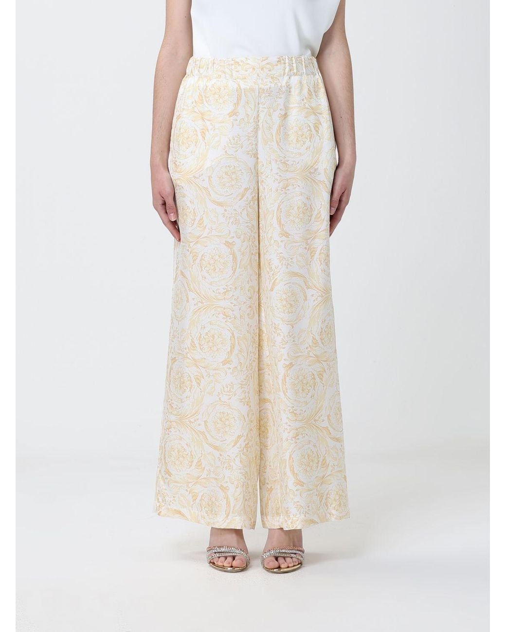 Versace White Palazzo Trousers