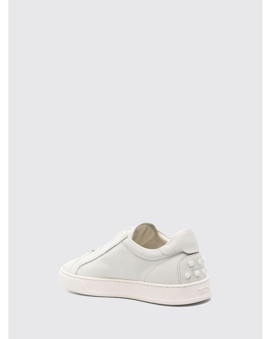 Tod's Natural Smooth Calfskin Slip-On Sneakers With Heel Gommini for men