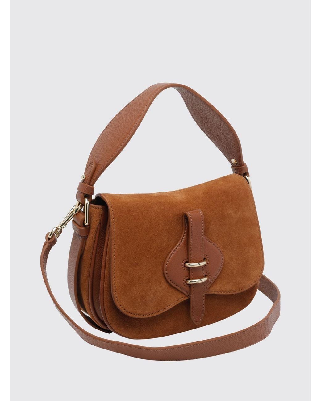 Coccinelle Brown Mavery Mini Grained Leather Shoulder Bag With Strap