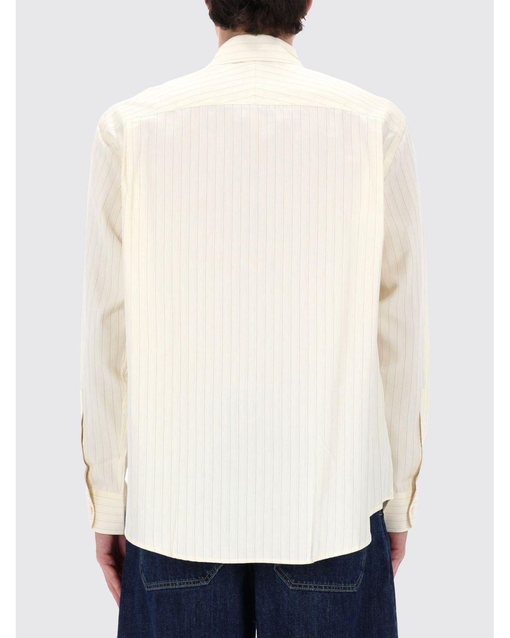 Studio Nicholson White Striped Cotton Shirt for men