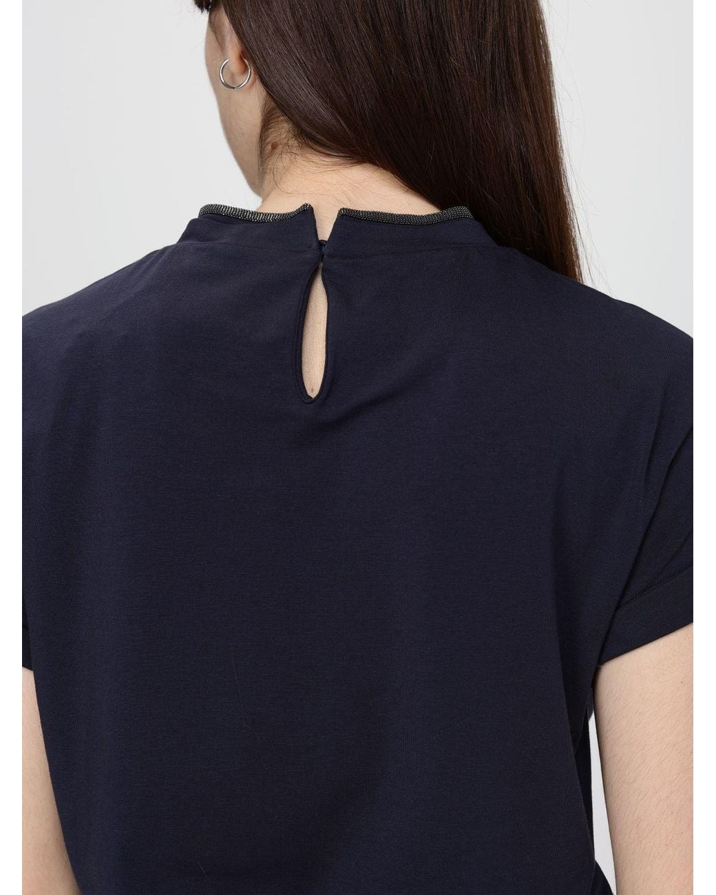 T-Shirt Basic di Brunello Cucinelli in Blue
