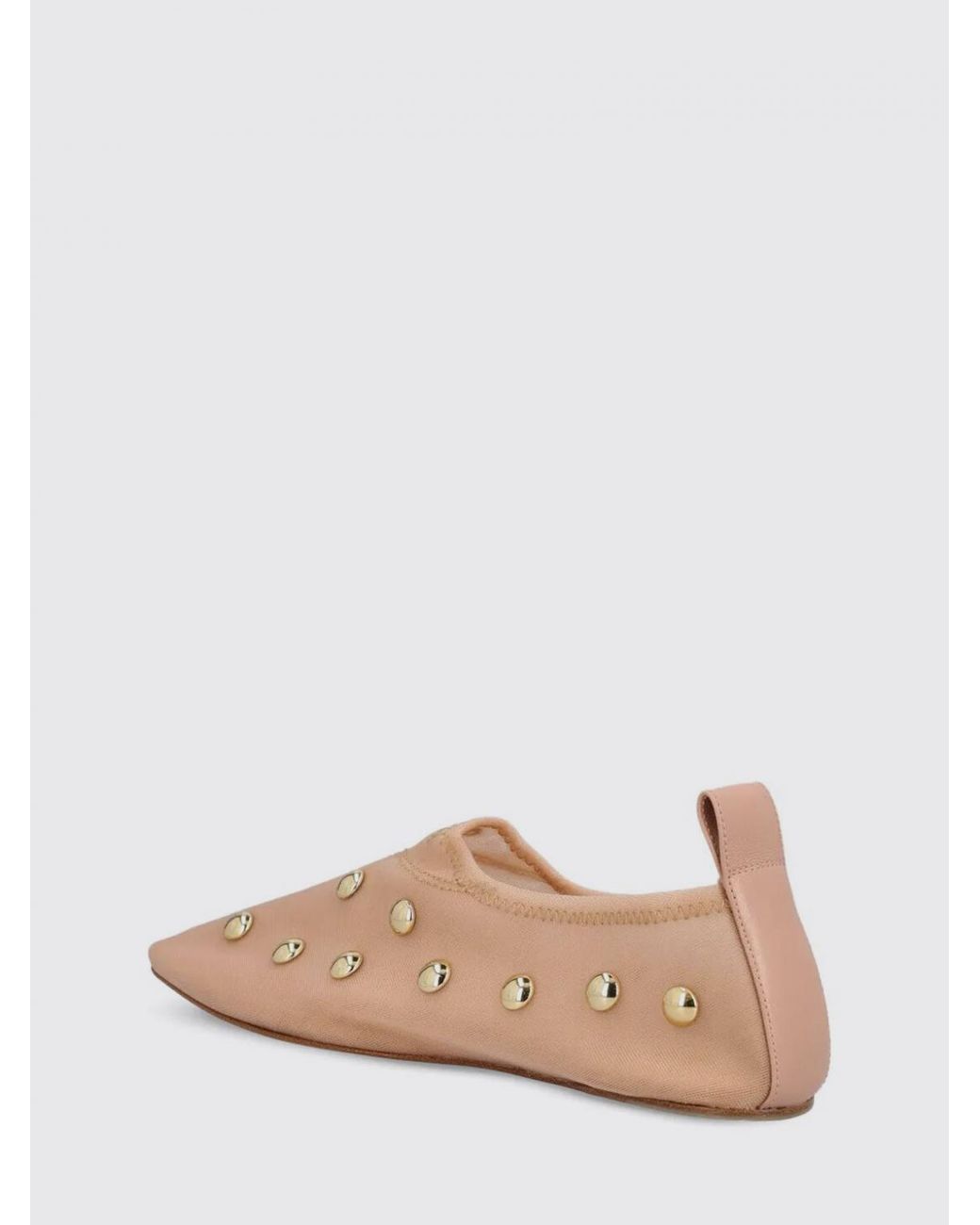 Chloé Natural ChloÉ Rita Canvas Ballerinas With Studs