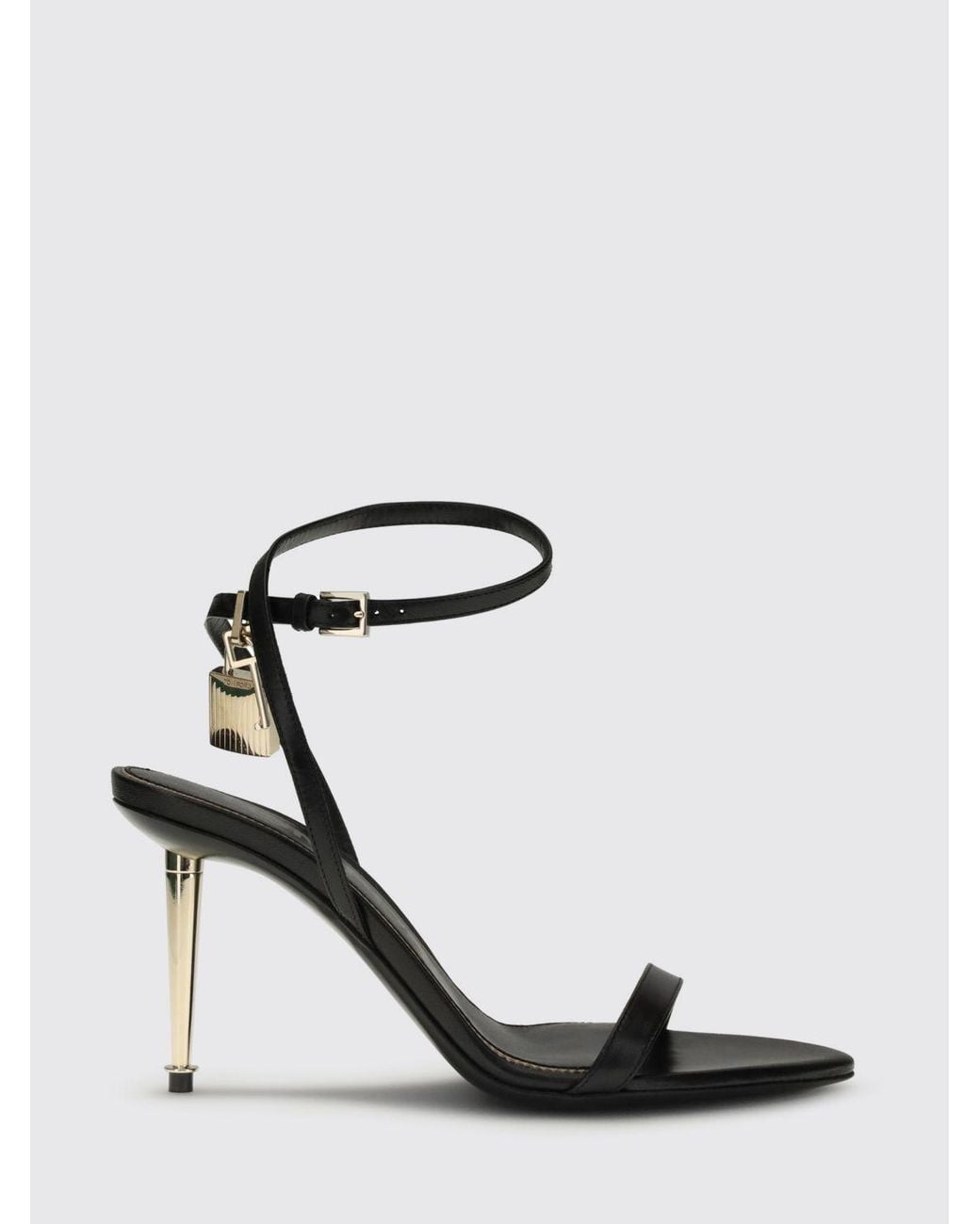 Tom Ford White Padlock Leather Sandals