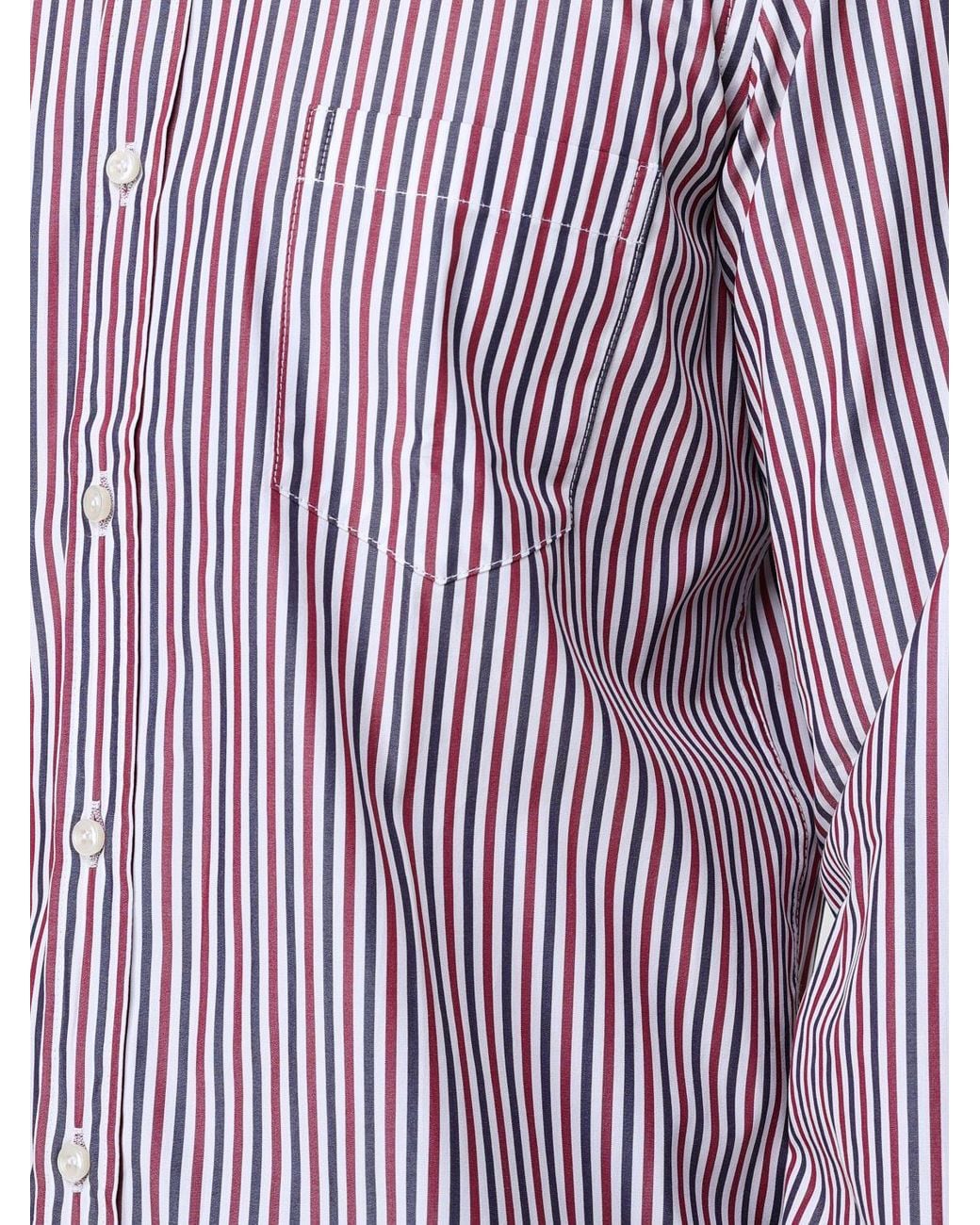 Paul & Shark Purple Paul &Amp Shark Striped Cotton Poplin Shirt With A Slim Fit for men