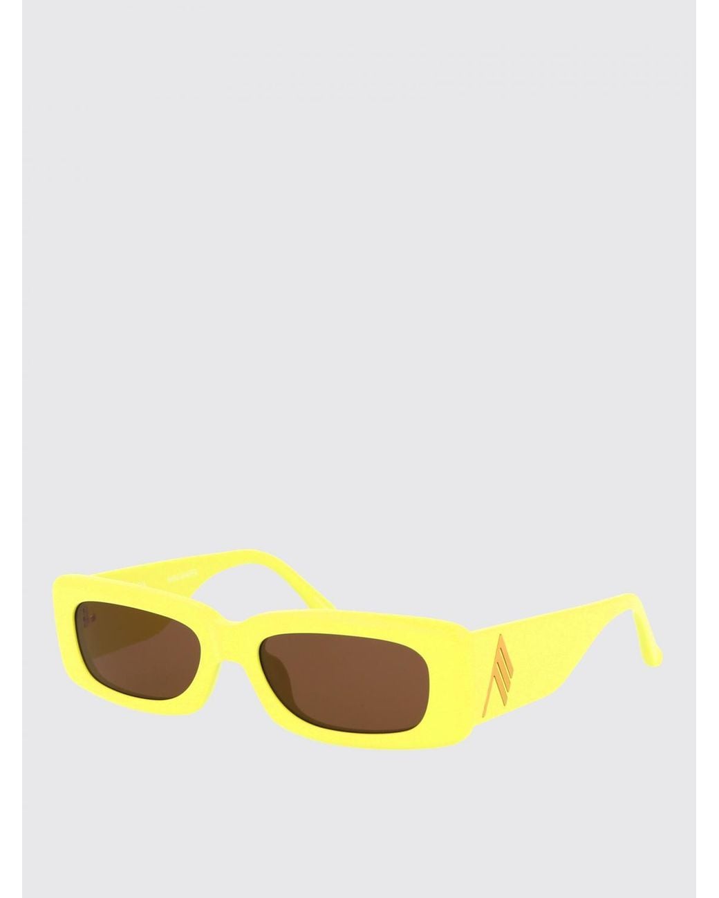 The Attico Yellow Linda Farrow X Mini Marfa Acetate Sunglasses