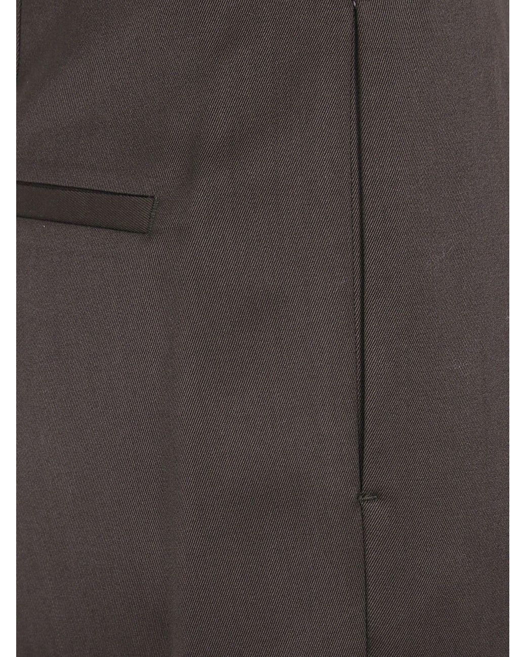 Lardini Gray Pure Virgin Wool Wide-Leg Trousers With Darts And Mid-Rise Waist for men