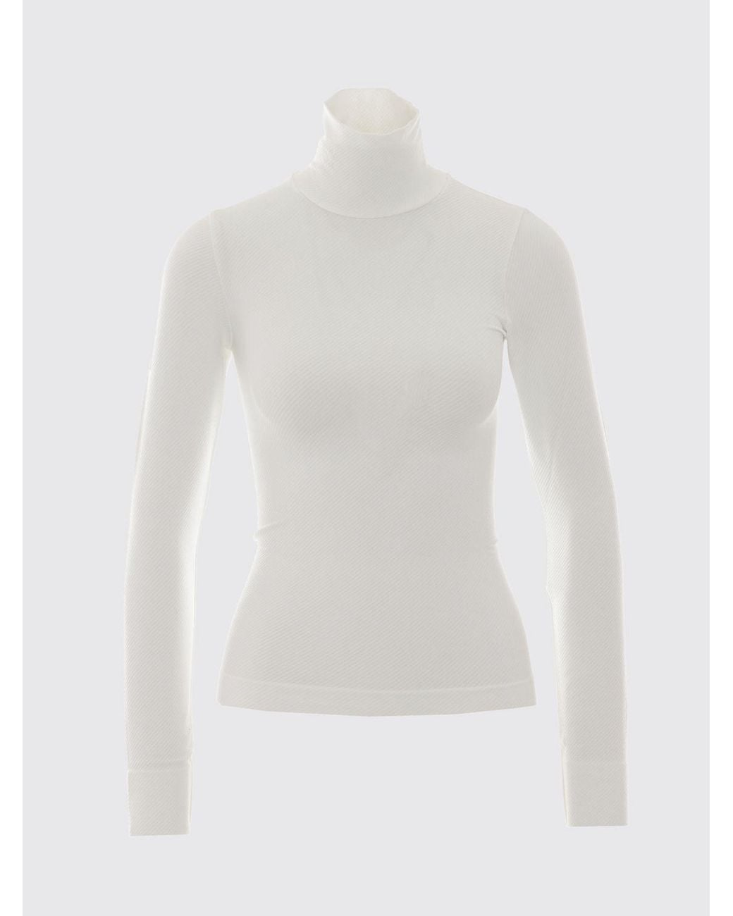 Perfect Moment White Slim Fit Cashmere And Modal Blend Turtleneck Jumper