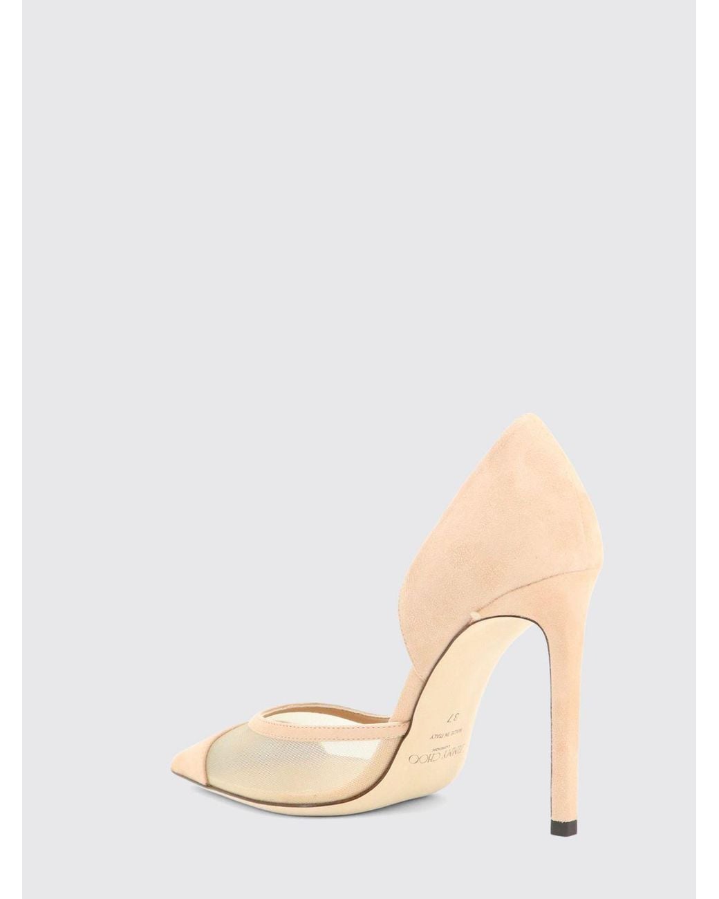 Jimmy Choo Pink Brigitte Mesh And Suede Pumps With High Stiletto Heel
