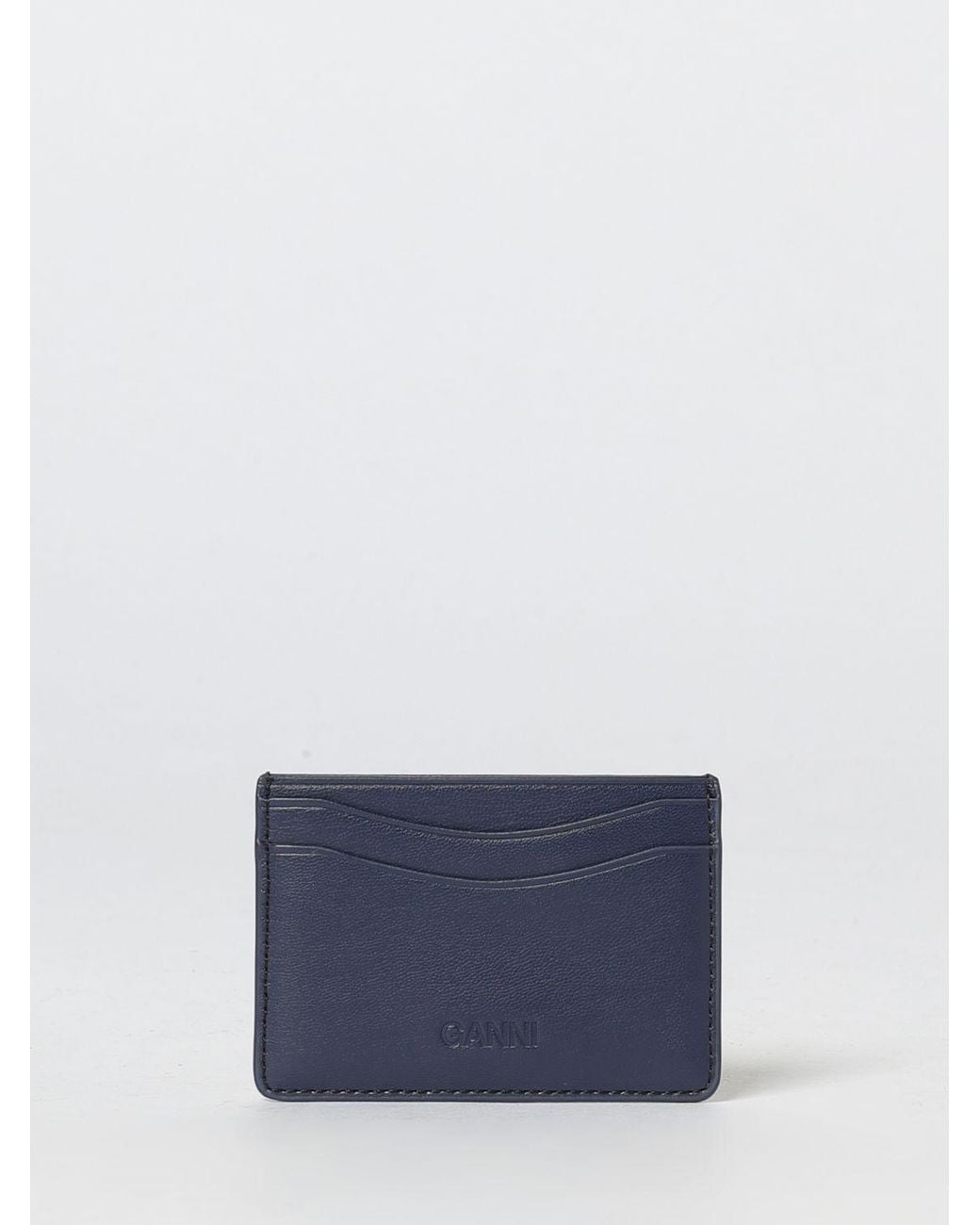Ganni White Teddy Print Recycled Leather Card Holder