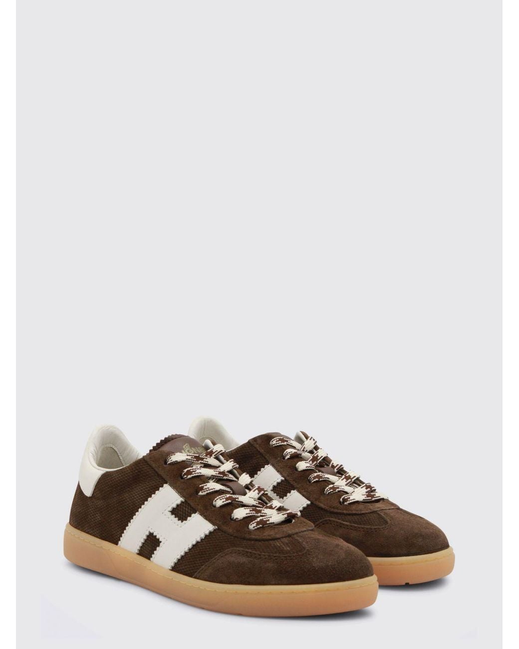 Hogan Brown Multicolour Calfskin Sneaker