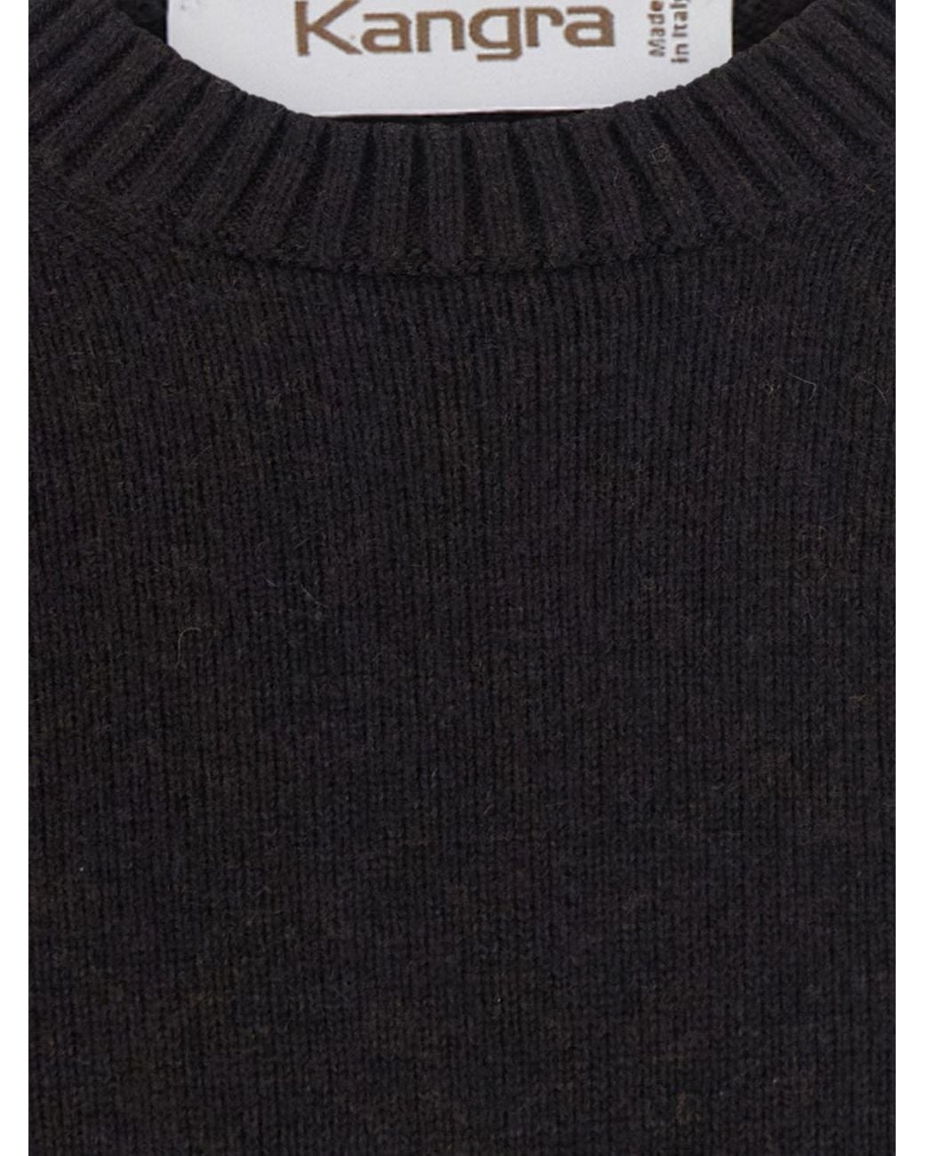 Kangra Blue Wool And Cashmere Blend Crewneck Sweater With Ribbed Trims for men