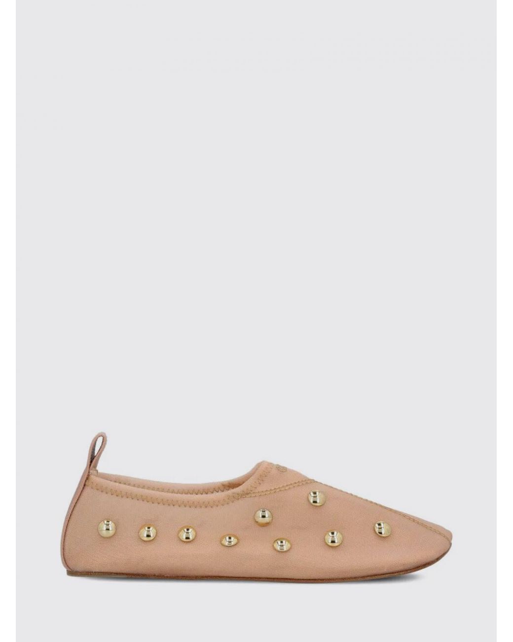 Chloé Natural ChloÉ Rita Canvas Ballerinas With Studs