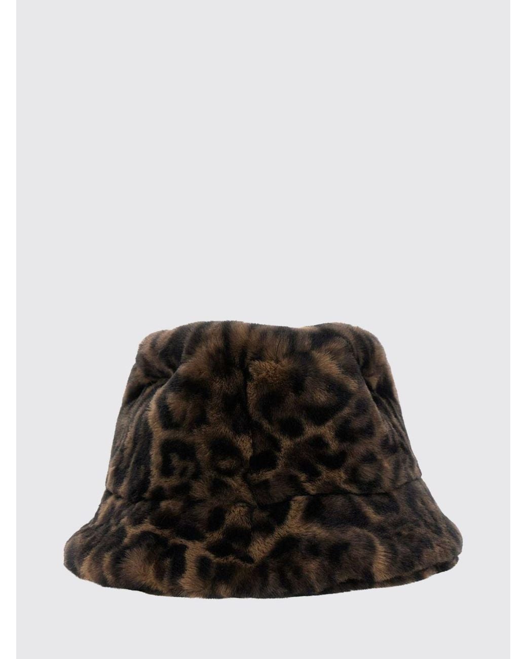 Apparis Black Animal Print Recycled Faux Fur Bucket Hat