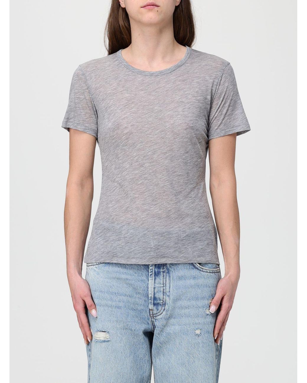 Anine Bing Gray Sylvie Wool Blend T-Shirts