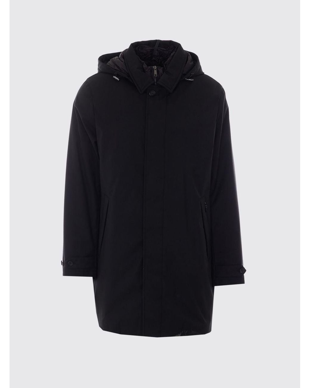 Add Blue Short Hooded Waterproof Parka With Concealed Fastening for men
