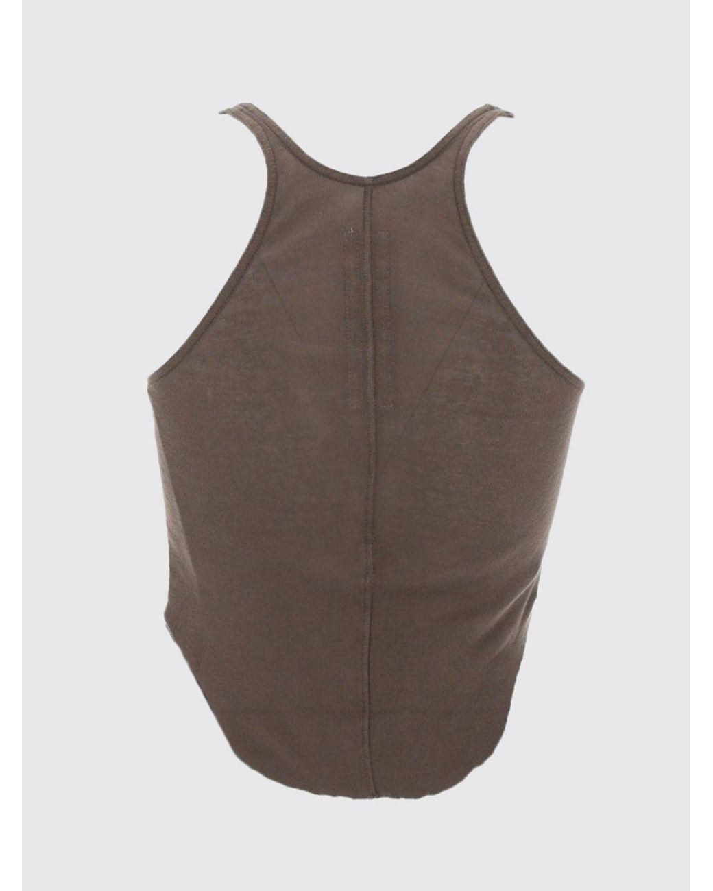 Rick Owens Brown Cotton Cropped Top