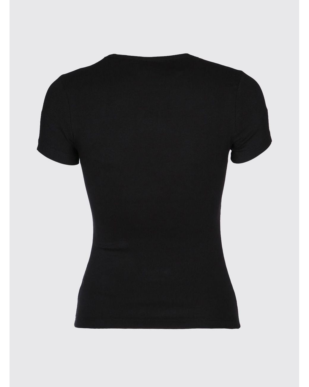 Tommy Hilfiger Black Cotton T-Shirts With Logo