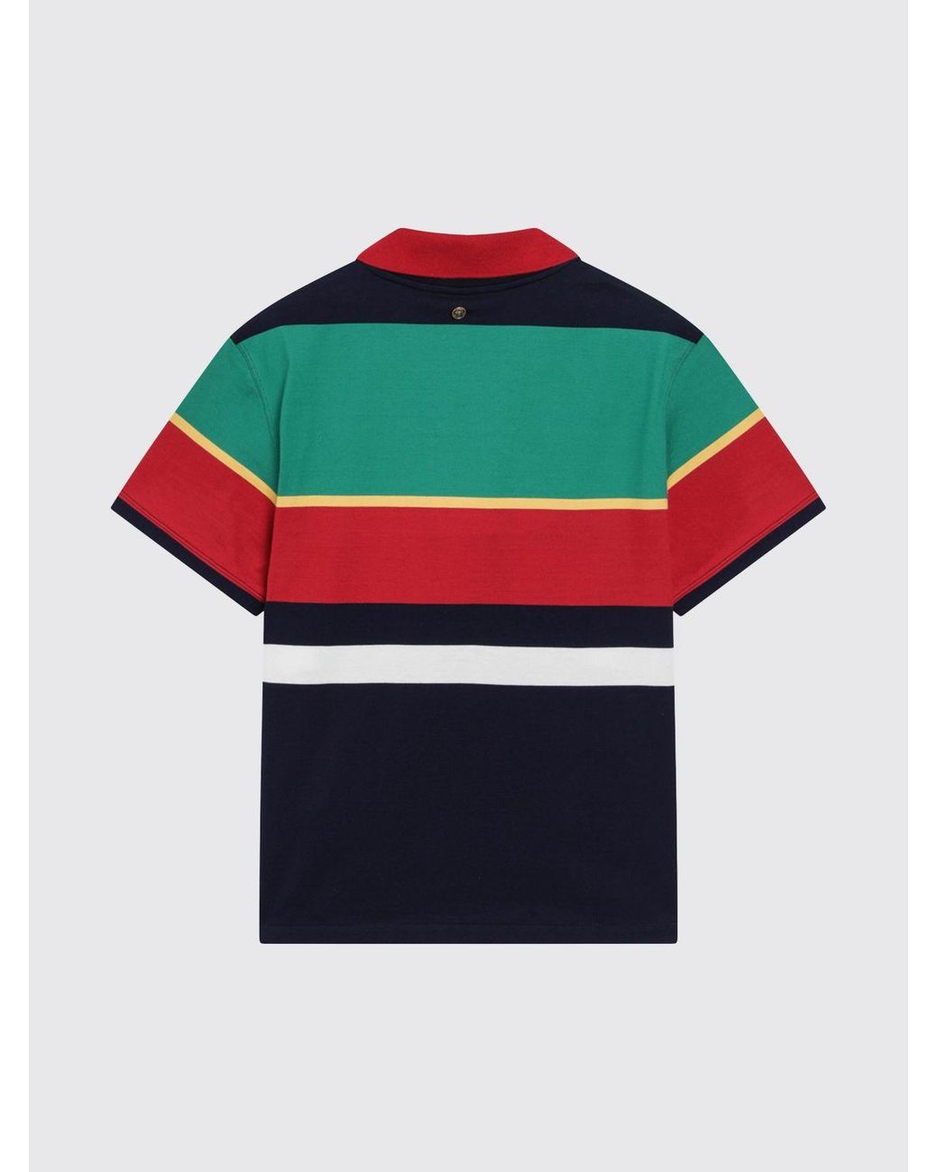 Versace Green Striped Cotton Polo Shirt for men