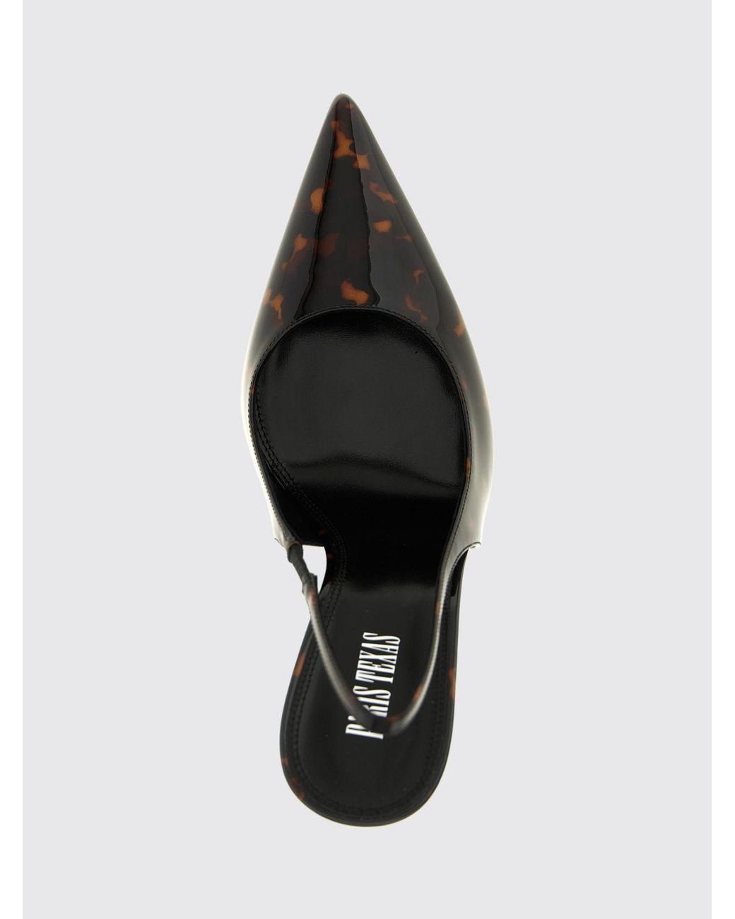 Paris Texas Black Lidia Tortoiseshell Patent Leather Slingback Pumps With A High Stiletto Heel