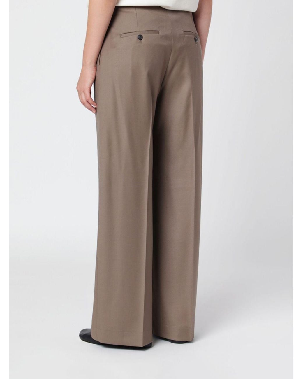 Rohe Brown High-Waisted Virgin Wool Palazzo Trousers With Drawstring